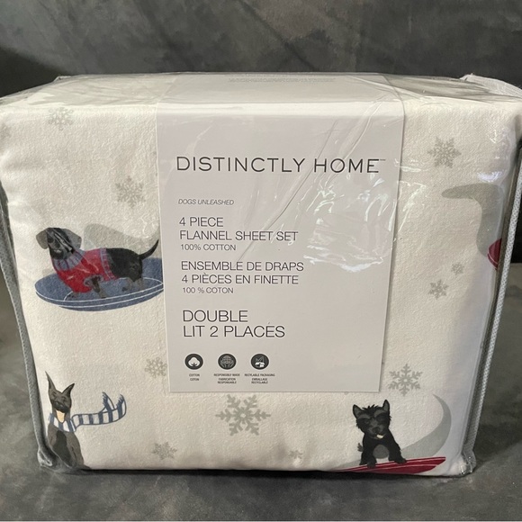 100% Cotton Flannel Double Sheet Set - Picture 2 of 2